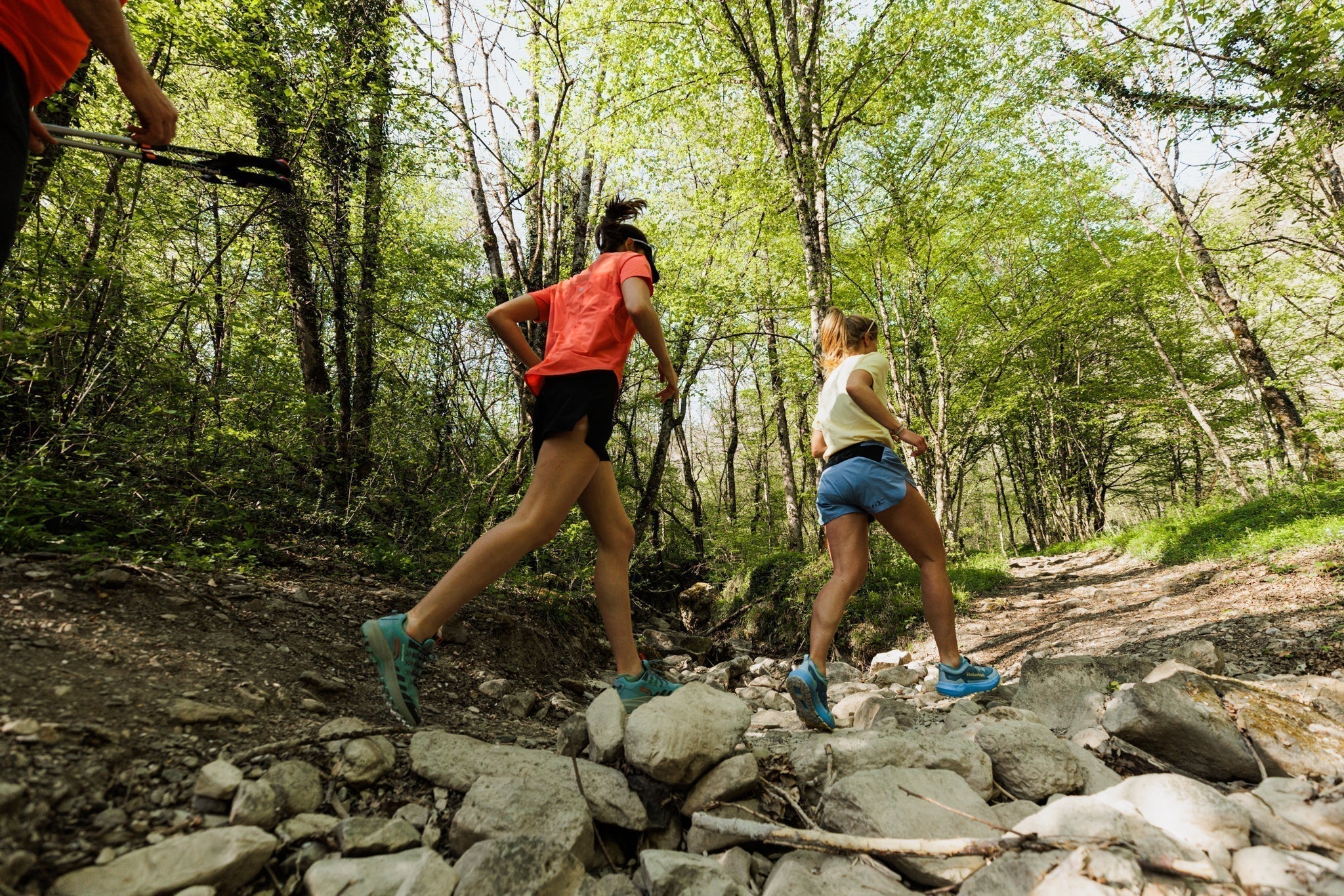 Groupe de coureurs pratiquant le fast hiking